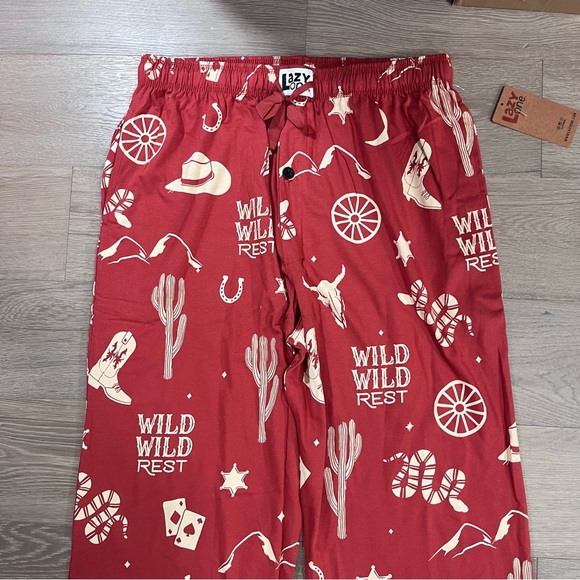 Lazy One Wild Wild Rest Men's Orange PJ Pants Lounge Sleep Pajama Bottoms L - Picture 3 of 10